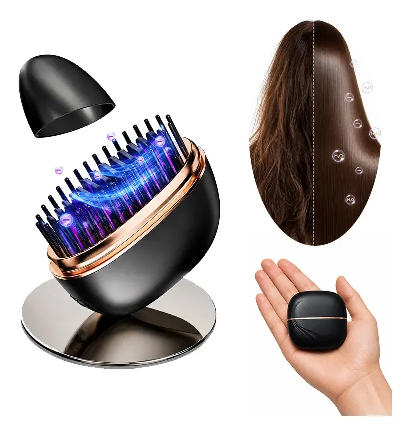 Mini Escova Alisadora De Cabelo 3 Níveis p/ Viagem 160°C / 180°C / 200°C Prancha Alisadora Portátil Sem Fio Recarregável