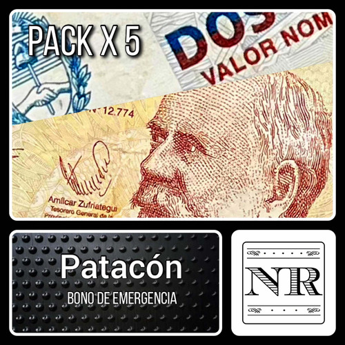 Argentina - Lote Bonos Patacón - Billetes Emergencia X 5 *