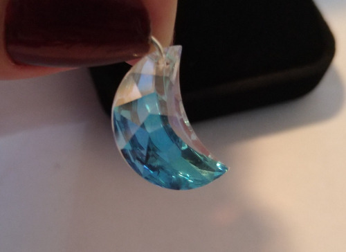 Imagem 4 de 5 de Pingente Lua 2,0 Cm Cristal Swarovski Em Prata 925
