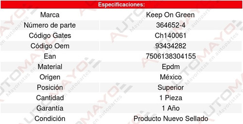 Manguera Moldeada Superior Yukon V8 5.7l 96 Al 00 Kg 6648014