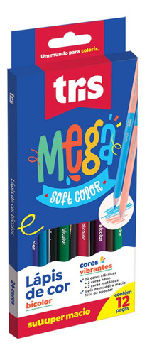 Lapis De Cor Tris Mega Soft Color Bicolor 12 Lapis 24 Cores