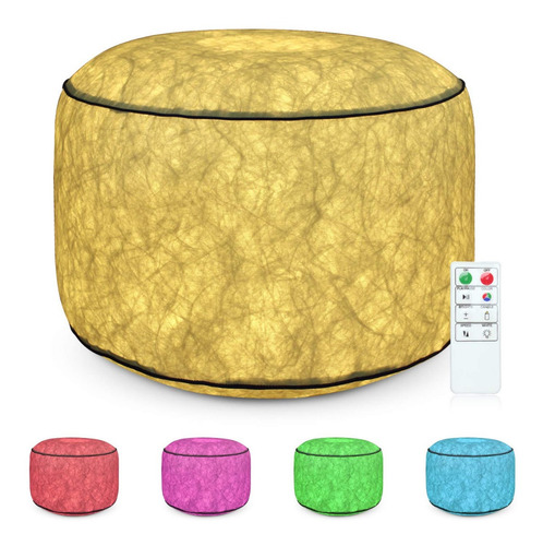 Asiento Silla Puff Cubo Led Sofa Inflable Interior Luz