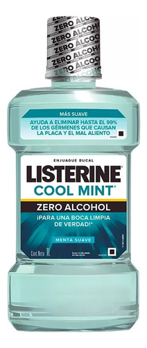 Enjuague Bucal Listerine Cool Mint Zero Alcohol 1 Litro