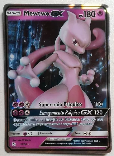 Carta Pokemon Mewtwo GX Português Original Copag 72/73 ou 31/68