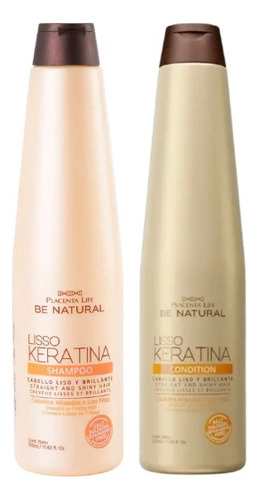 Shampoo Y Acondicionador Be Natural Lisso Keratina