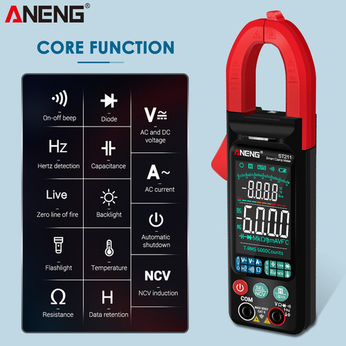 ... . Pinza Amperimétrica Aneng St211 6000 Counts Ac D