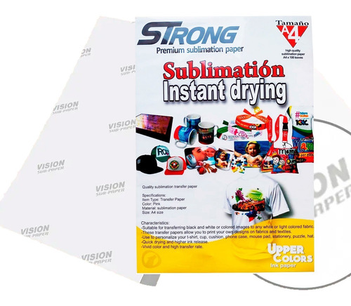 Papel Sublimacion Strong A4 Secado Instantaneo X 5 Resmas