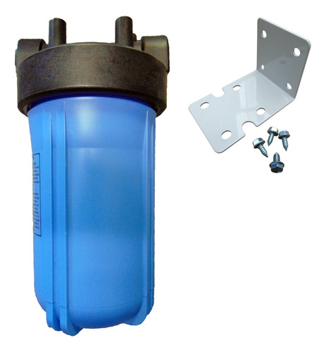 Porta Filtro Azul Para Filtro 4.5x10 Entrada 1.5 Pr+mensula Color Azul Y Negro