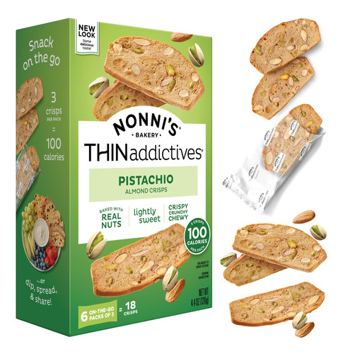 Nonni 's Thinaddictives, Galletas Finas, Almendra De Pistach