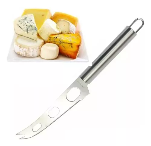 Cuchillo para cortar queso con hoja perforada y acabado en 2 puntas