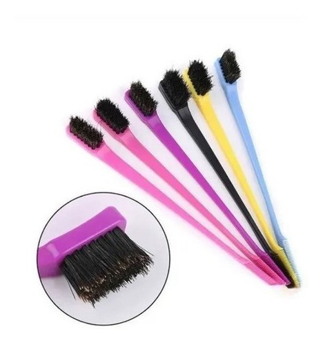 Pente Com Escovinha Sobrancelha Cabelo Baby Hair 2 Em 1