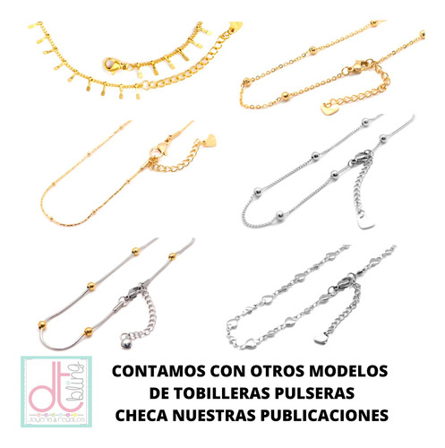 Pulsera Tobillera Mujer Acero Pie Tobillo Bolitas Plata Moda