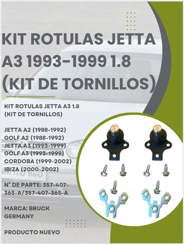 Kit Rotulas Jetta A3 1999 1.8 (con Kit De Tornillos)