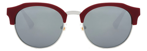 Óculos de sol Hawkers Lifestyle Classic Rounded desenho Burgundy Chrome armação borgonha-fosco/prata y lente prata