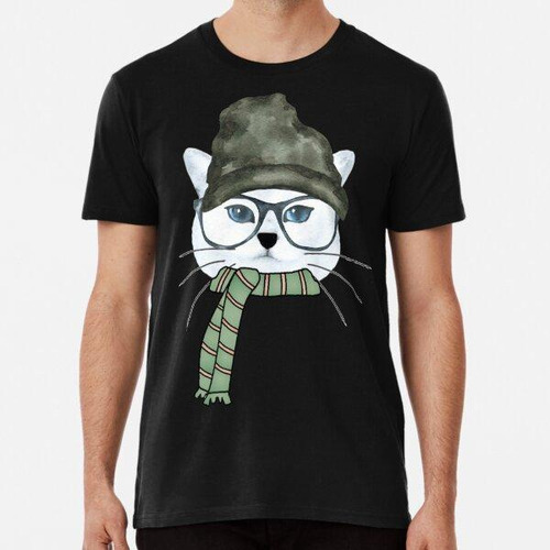 Remera Pañuelo Hipster Geek Nerd Funny Cat Algodon Premium