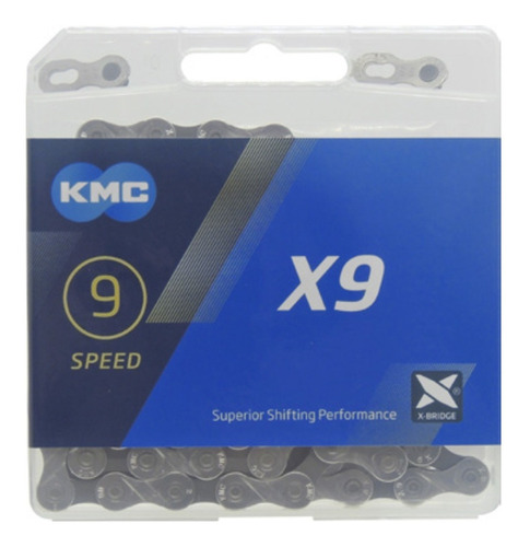 Corrente Kmc X9 Fina 116 Elos C/ Link Compativel Shimano Mtb
