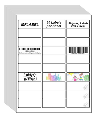 Mflabel Etiqueta Correo 1 X 2-5 8  Envio Blanca 30 Unidad
