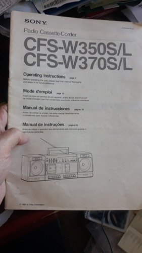 Manual Audio Doble Casseter Cfs 350 370sl Sony En Español