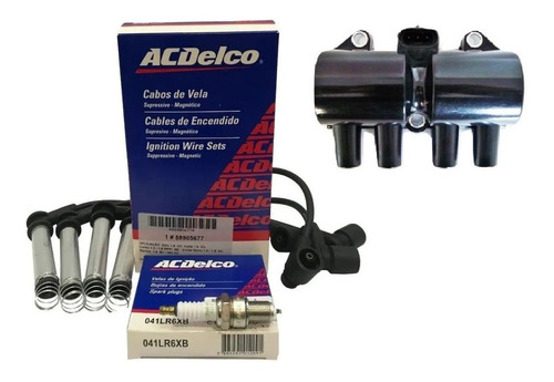 Kit Cables Y Bujias Acdelco + Bobina Chevrolet Agile