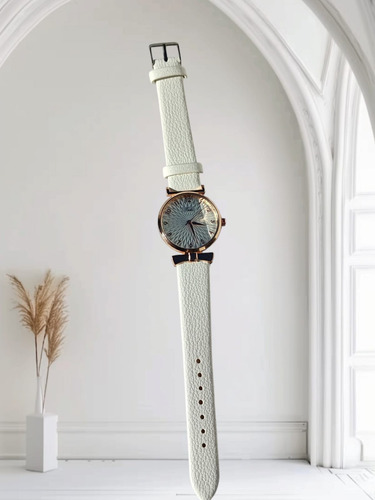 Reloj Mujer Elegante Moda Estilo Clásico Estuche Acero Blanco Dorado Blanco