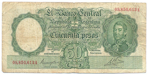 Billete Moneda Nacional 50 Pesos B 1980 Firmas Negras Flash!