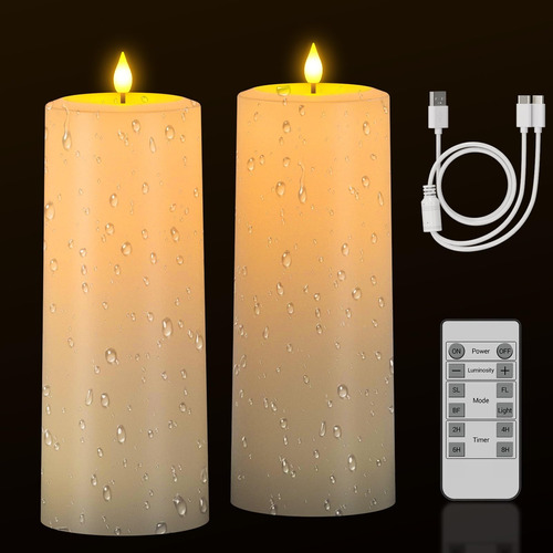 Velas Led Recargables Con Temporizador Y Control Remoto, 10x