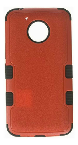 Mybat - Carcasa Motorola Xt1773, Moto E4 Plus, Rojo Y Negro Liso