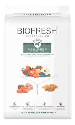 Alimento Biofresh Super Premium para perro adulto de raza grande y gigante sabor carne, frutas y vegetales en bolsa de 10.1kg