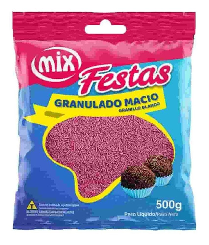 Confeito Granulado Macio Rosa Mix 500g