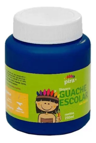 Tinta Guache Azul Escuro 250ml Piratininga