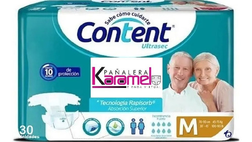 Pañal Content Talla M X 30 - Unidad a $2000