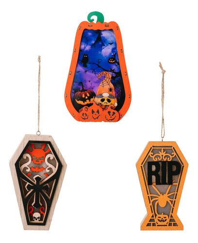 3 Piezas De Decoración Colgante De Halloween Linterna De