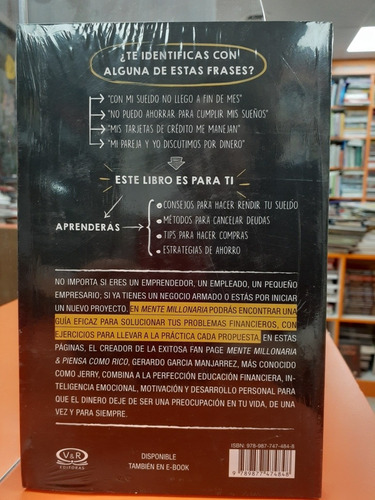 Libro. Mente Millonaria - Gerardo García. | Cuotas sin interés