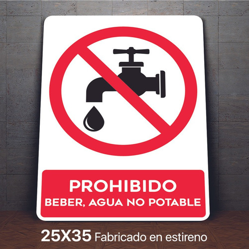 Señalamiento No Beber Agua No Potable Letrero 25x35