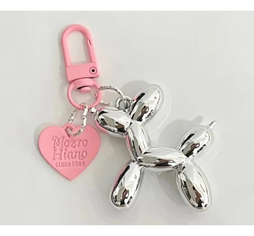 Llavero Perro Globo Inflable Corazón Joya Colores Varios