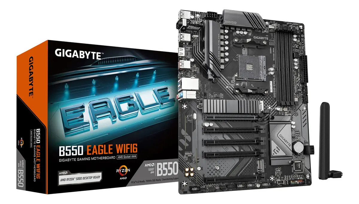 Placa-mãe Gigabyte B550 Eagle Wifi6, Suporta Am4r Preto
