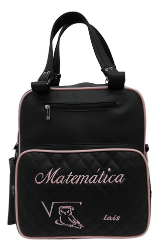 Bolsa/mochila Universitária Personalizada Preta/rosa Bebê Cu