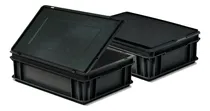 Comprar 12 Contenedores Plásticos 4312a 40x30x12cm + 3 Tapas Negras Color Negro