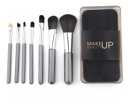 Set 7 Pinceles Maquillaje Brochas Profesional Con Estuche