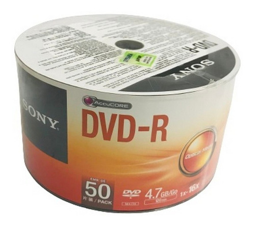 Dvd Virgen Sony 16x Bulk X 50 Unidades Ar1 2273 Ellobo