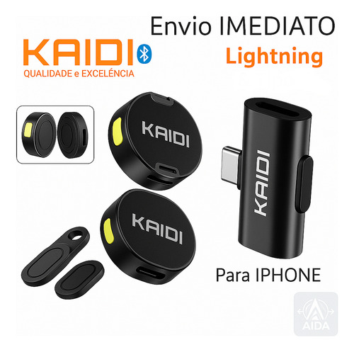 Lapela Sem Fio Kaidi Duplo - Compatível Com iPhone