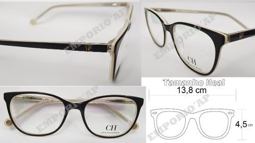 Armação Oculos P/ Grau Feminina Carolina Herrera Premium Top