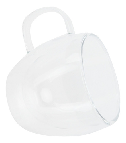 Taza De Agua Con Asa De Vidrio Transparente De Doble Pared