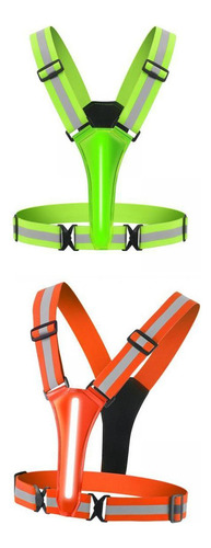 2 Sets Of Usb Rechargeable Led Reflective Vests
