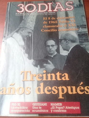 Revista 30 Días N° 12 1995 Giulio Andreotti Iglesia Papa