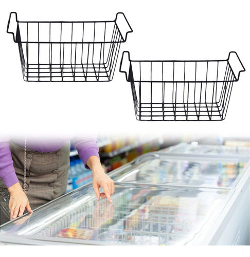 2x Cesta De Almacenamiento Para Congelador, 39cmx20cmx20cm