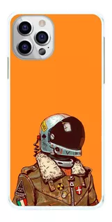 Capa De Celular Astronauta Fundo Laranja Capacete Capinha