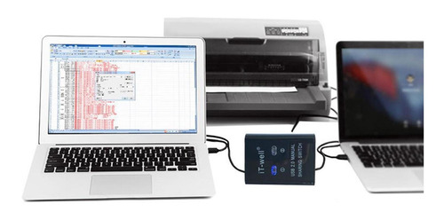 Computadoras Comparten Dispositivo De Impresora De Blanco