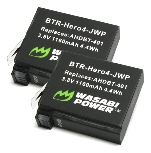 Bateria Wasabi Power Para Gopro Hero4 Y Gopro Ahdbt-401 2un