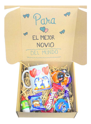 Caja Kit, El Mejor Novio Del Mundo, Pingüinos Pareja, 11oz